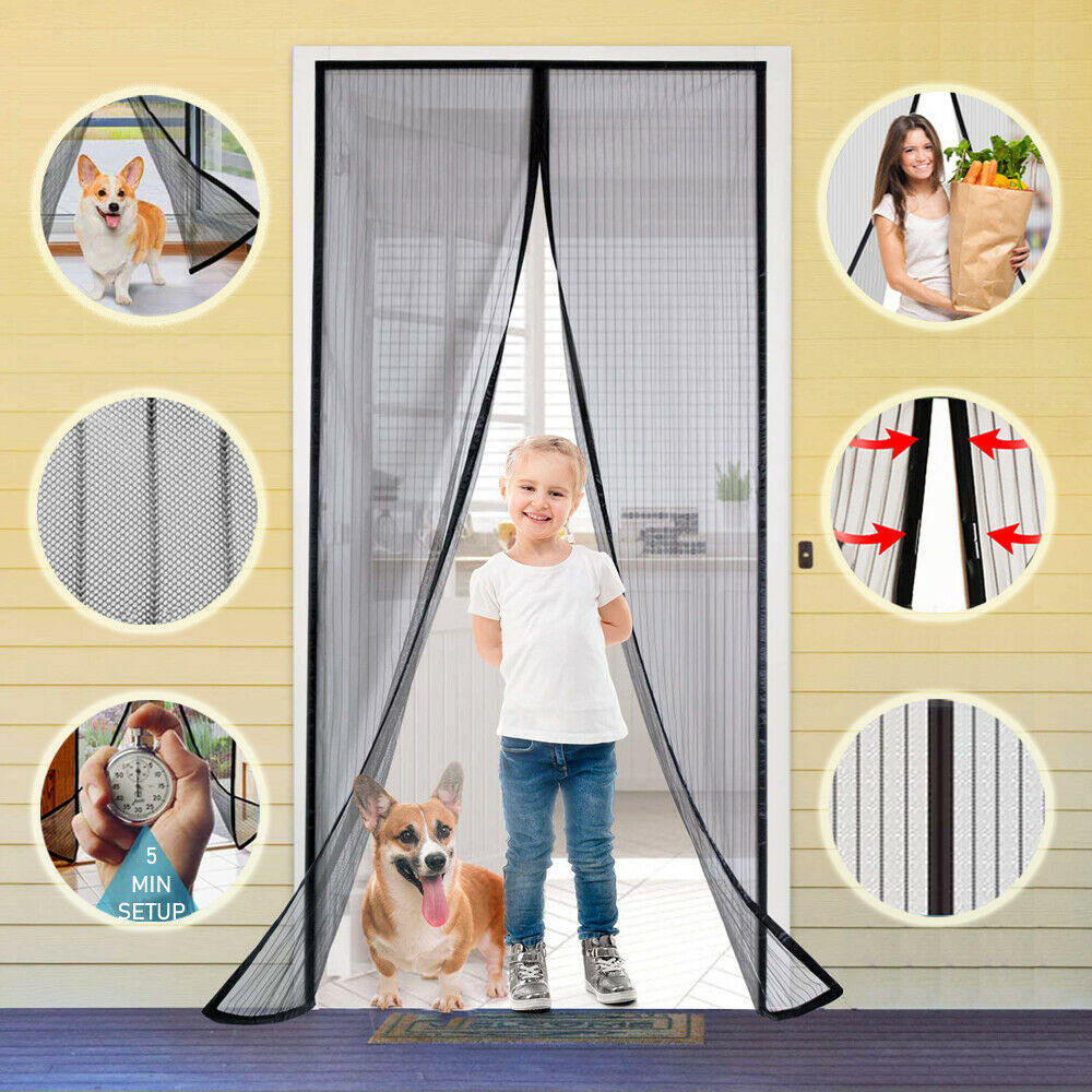 Retractable Magnetic Screen Door for Pets, Hands-Free Mosquito Net