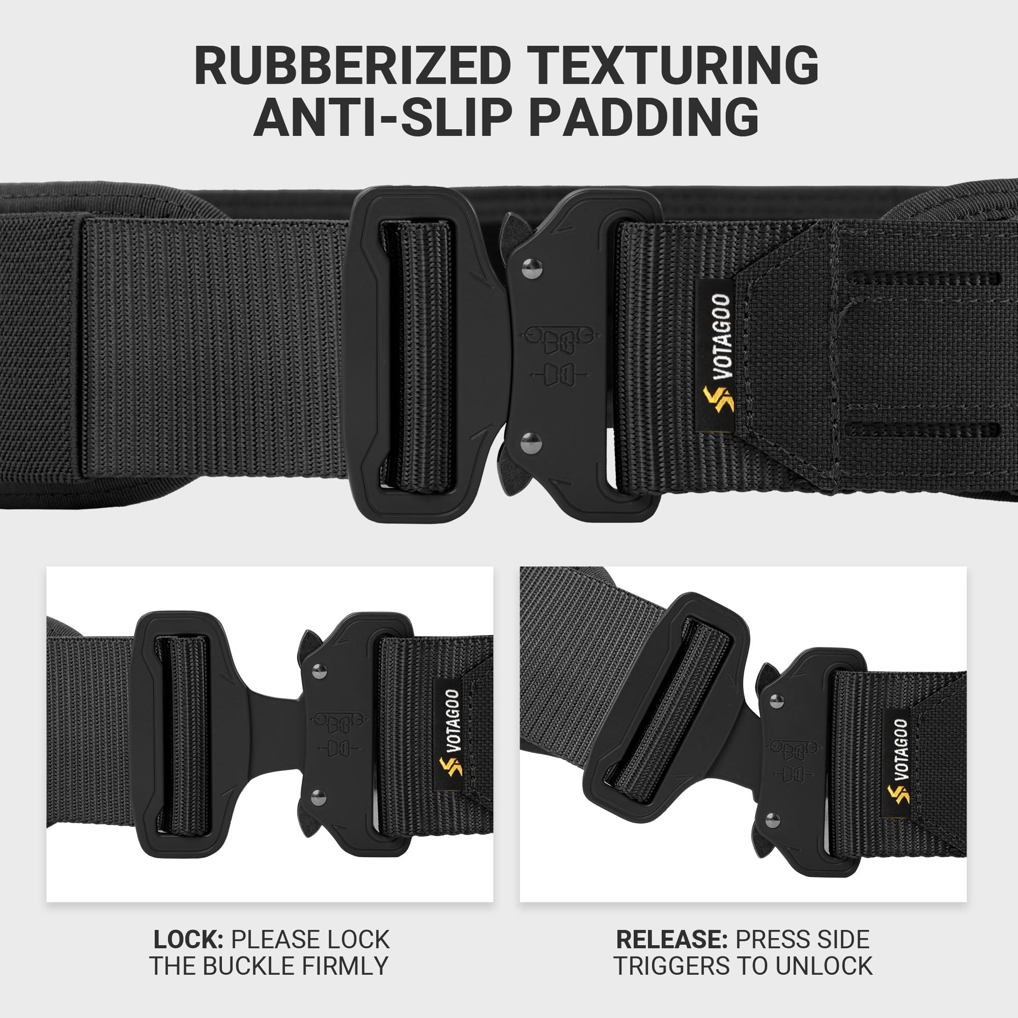 Tactical Molle Belt with Quick Release Buckle and Anti-Slip Pad