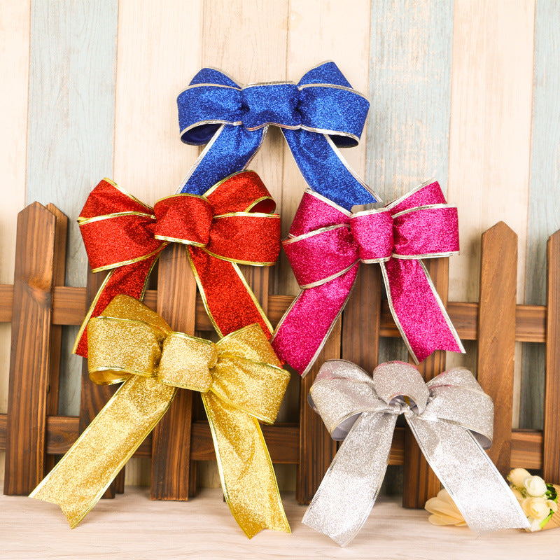 Manufacturers selling Christmas decoration ribbon decorated Christmas tree christmas bow strap crafts spot