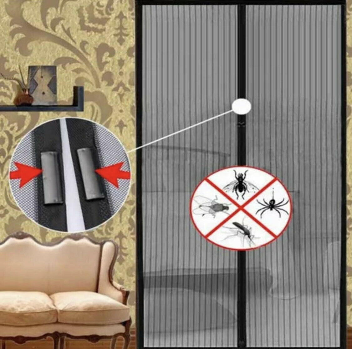 Retractable Magnetic Screen Door for Pets, Hands-Free Mosquito Net