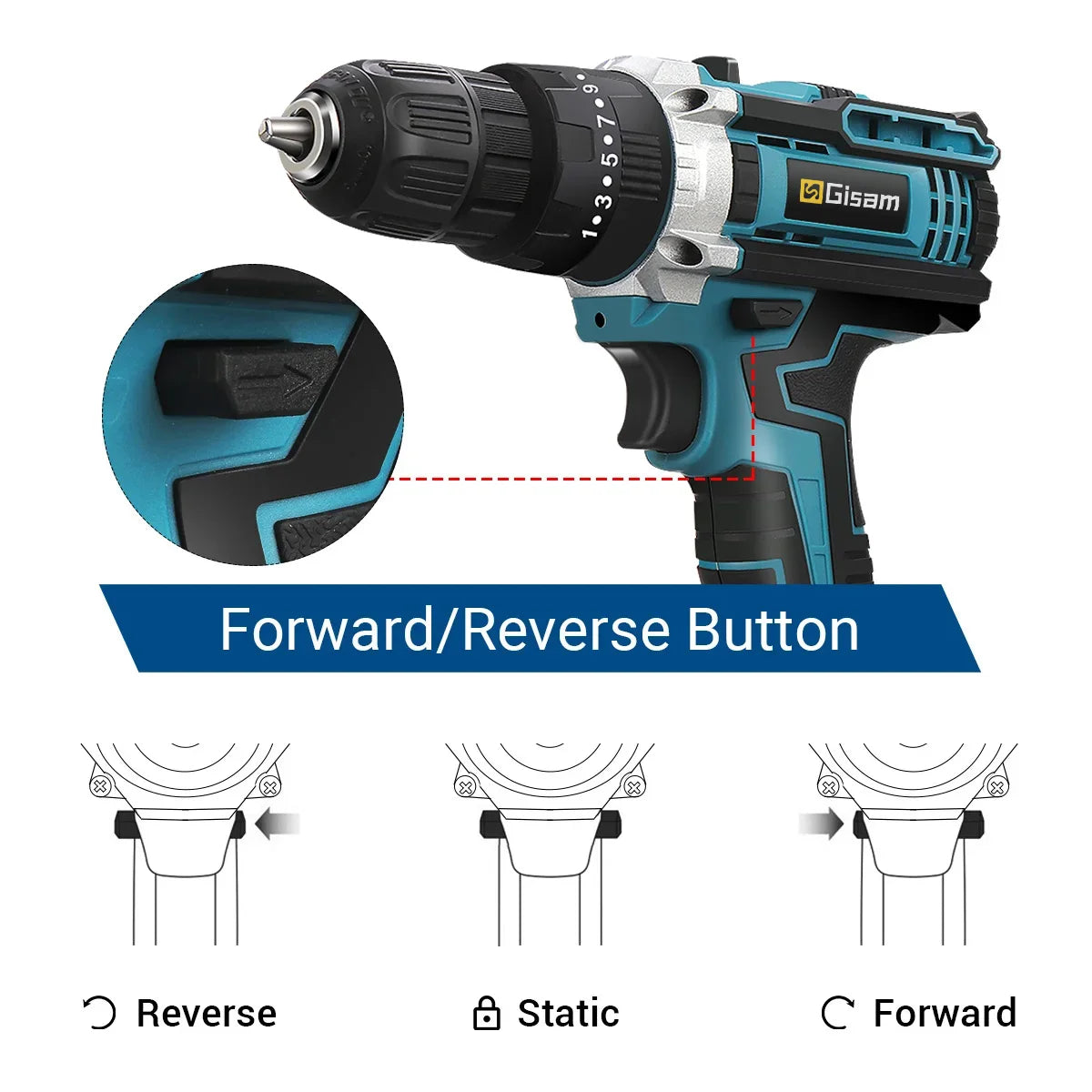 21V Cordless Drill Electric Screwdriver Electric Impact Drill Mini Wireless Power Driver DC Lithium-Ion Battery Power Tools