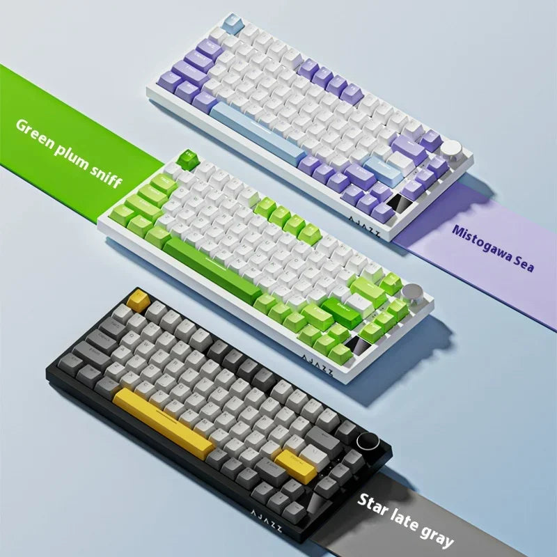 AJAZZ AK820/AK820Pro Mechanical Keyboard TFT Screen Multifunctional Knob Gaming Keyboard Wired/2.4GHz/BT Connect PC Keyboard