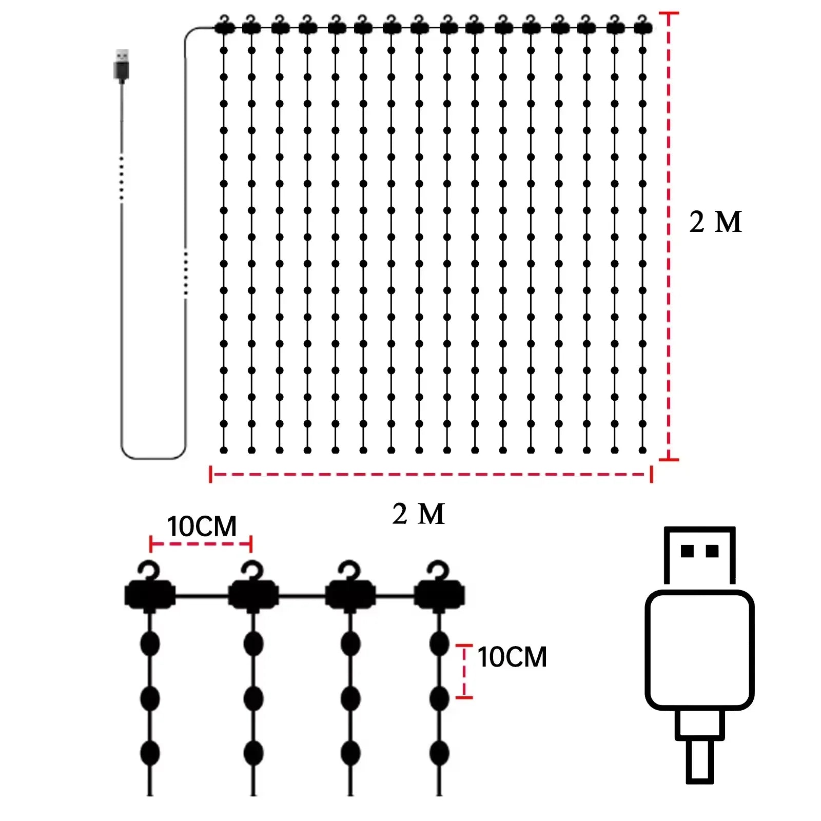 Smart Curtain Lights, 400 LED USB Curtain String Lights with App Remote Control,Music Sync Christmas Curtain String Outdoor