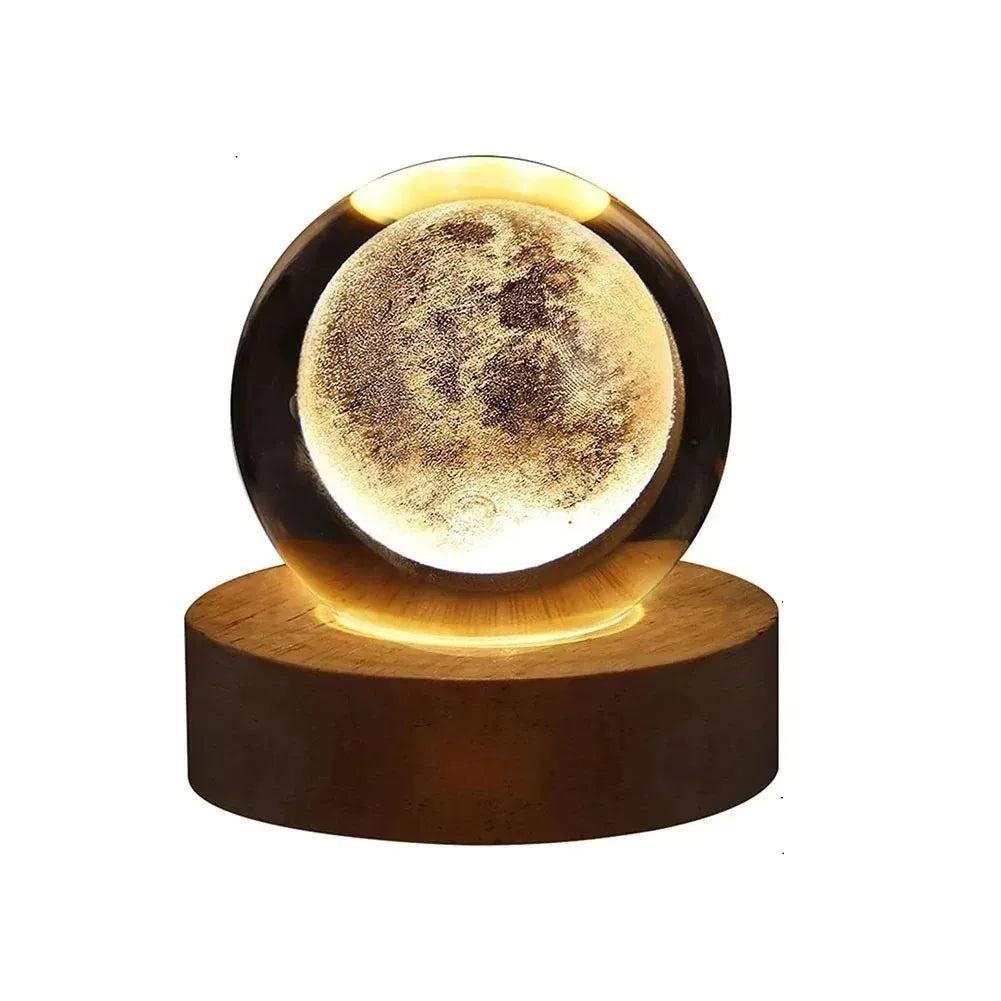 Unique 3D Crystal Ball Lamp with Galaxy and Planetary Projections USB Night Light for Cozy Atmosphere plasma ball