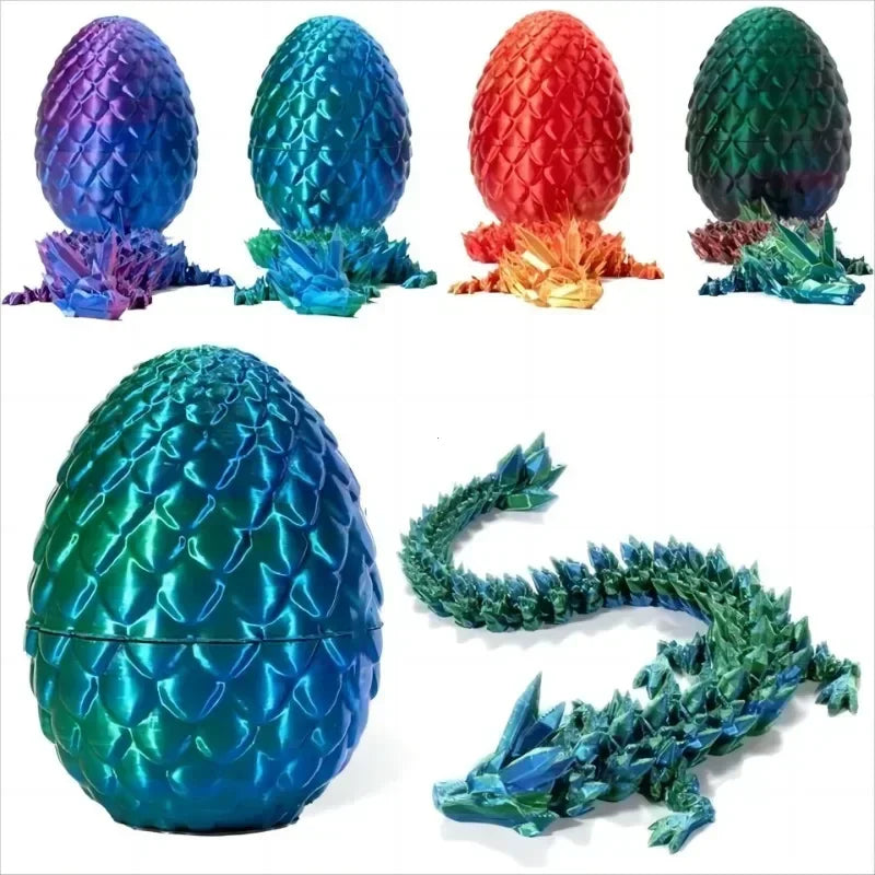 1/2PCS 3D Printed Dragon Egg with Dragon Full Articulated Dragon Modle Movable Rotatable Articulated Desktop Ornament Kid Toy