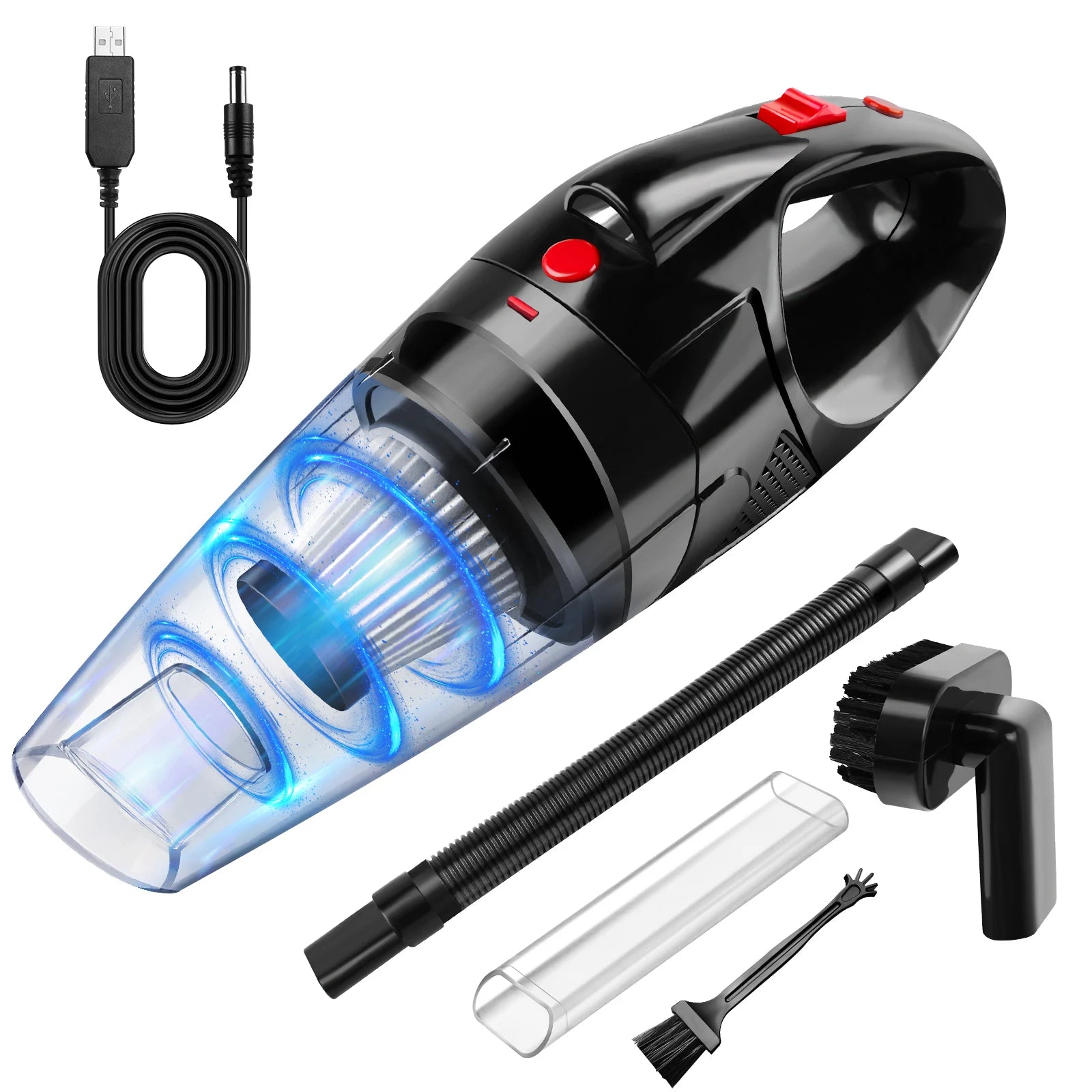 Handheld Vacuum Cleaner Cordless Strong Suction Portable Hand Vacum for Home Car Hoover,Mini Rechargeable with HEPA Filter LED