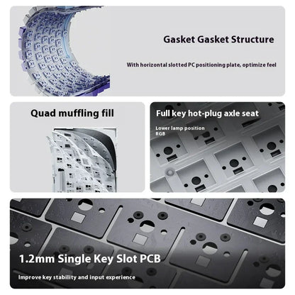 AJAZZ AK820 / AK820Pro Gaming Mechanical Keyboard 75% 82 Keys Wired Single Mode/Bluetooth Wireless Gamer Keyboard for Laptop PC