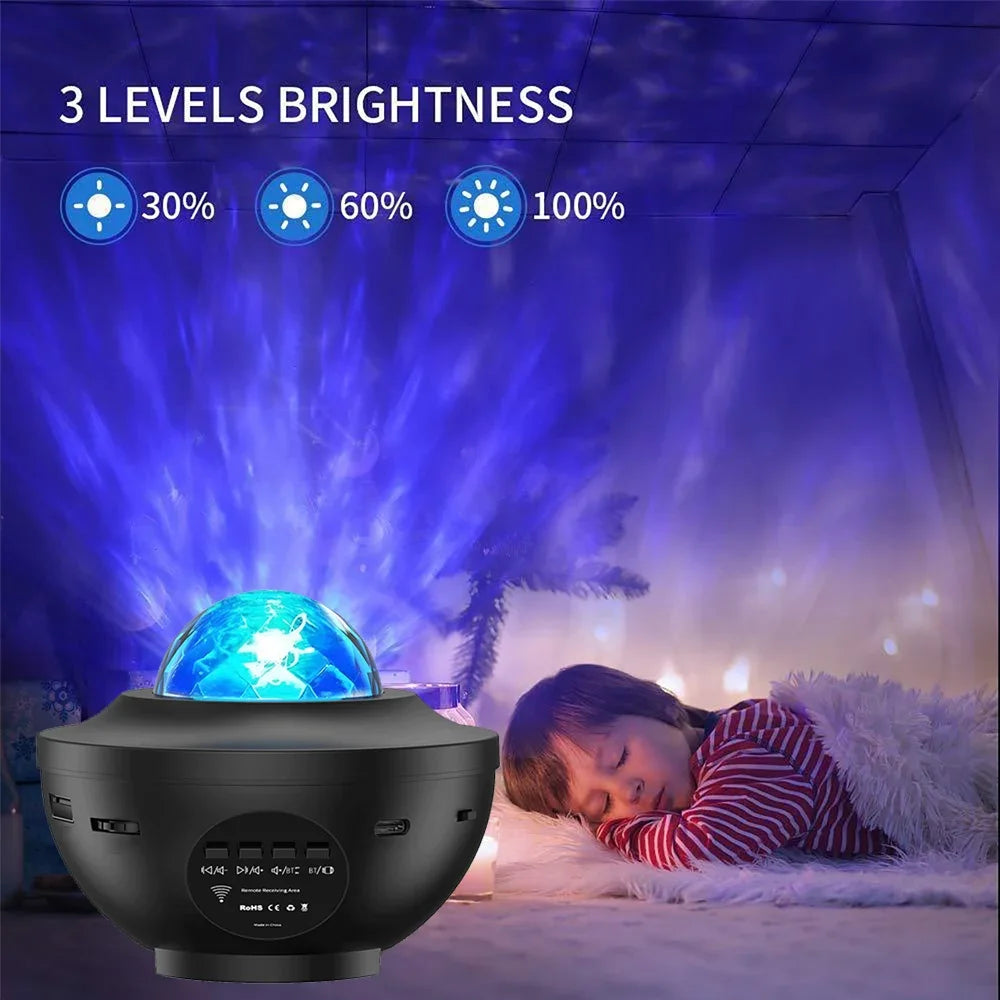 New LED Starry Galaxy Projector Night Light Child Gift USB Bluetooth Music Player Star NightLight Colorful Projector Night Lamp