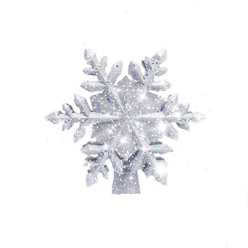 Christmas Tree Topper Star Lighted 3D Glitter Silver Snow Tree Toppers Snowflake Projector New Year Home Decoration